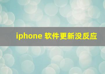 iphone 软件更新没反应